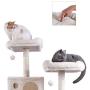 Hey-bro 61.5'' Extra Large Multi-Level Cat Tree Condo Furniture with Sisal-Covered Scratching Posts, 2 Bigger Plush Condos, Perch Hammock for Kittens, Cats and Pets
