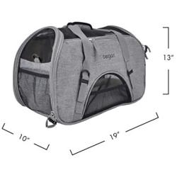 Bergan Comfort Carrier for Pets, Grey, Large 19''L x 10''W x 13''H (88919)