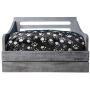 Iconic Pet Sassy Paws Multipurpose Wooden Pet Bed with Feeder for Dogs & Cats