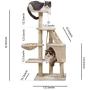 Sanfant New Designed Style Cat Tree with Multi-Functional Installation Hammock and Ladder for Fun (47, Inch)