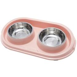 MXCELL Double Dog Bowls Stainless Steel Dog Bowl with No Spill Non-Skid PP Station 22oz Feeder Bowls Pet Bowl for Dogs Cats and Pets