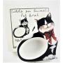 Dolce La Vita Natural Melamine Cat Dish with Box Size 8.5''x9.5''x1.5''Import from Italy