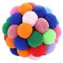 Mikey Store Pet Cat Toy Colorful Handmade Bells Bouncy Ball Built-in Catnip Interactive Toy