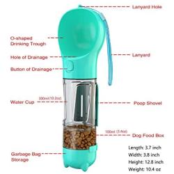 Dog Water Bottle, Portable Pet Water Bottle Leak Proof Puppy Water Dispenser with Drinking Feeder Food Container for Outdoor Walking, Hiking, Travel, Water Feeding Bowl for Dogs and Cats, Food Grade