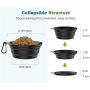 Noryika Collapsible Dog Bowls [2 Pack], Silicone Food & Water Travel Bowl with Lids & Carabiners for Dogs Cats, Portable Travel Pet Bowl for Walking Camping, Kennels & Camping, Blue + Green