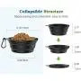 Noryika Collapsible Dog Bowls [2 Pack], Silicone Food & Water Travel Bowl with Lids & Carabiners for Dogs Cats, Portable Travel Pet Bowl for Walking Camping, Kennels & Camping, Blue + Green