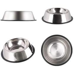 Petworld Paragon Stainless Steel Dog Bowl with Noise Reduction Non-Slip Rubber Base & Solid Durable Easy-Cleaning Anti-Rust Water and Food Feeder for Dogs and Cats