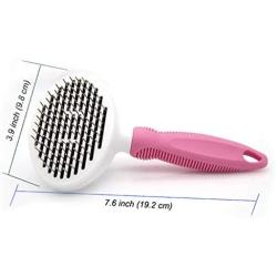 MMCPET DELE Retractable Slicker Brush for Cats and Dogs, Self-Cleaning Grooming Brush