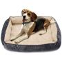 long rich Textiles 2-in-1 Rectangle Ultra-Soft Dog & Pet Bed, Large, Burn Out Gray, by Happycare Textiles
