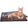 Thermal Cat Pet Dog Connectable Warming Bed Mat, Comfortable Nap, Sleeping and Crate Mat for Cats - Includes Buttons to Attach Mats Together (Beige, Large)