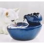 KUANDARM Fountains and Water Features, Cat Water Dispenser, Flower Style Dog Drinking Fountain with Filter, Super Quiet Automatic Water Drinking Bowls Drinking Fountains for Dogs, Blue