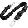 Upgraded Dog Seat Belt, Adjustable Pet Car Harness for Small Medium Large Dogs and Cats, Durable Reflective Pet Vehicle Safety Belt, with Elastic Nylon Buffer, Perfect for Travel and Daily Use (Black)