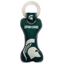 Pets First NCAA Michigan State Spartans Dental Dog TUG Toy with Squeaker. Tough PET Toy for Healthy Fun, Teething & Cleaning Pets Teeth & Gum. (MS-3310)