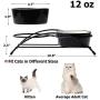 Y YHY Cat Food Bowls, Raised Cat Bowls for Food and Water, Ceramic Cat Bowls Elevated, Cat Dishes for Cat or Small Dogs,12 Ounces, Cute Cat Design, Dishwasher Safe