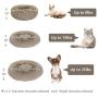 Bathonly Calming Anti-Anxiety Pet Bed Pillow Bed Faux Fur Cuddler Donut Bed for Mini and Small Dogs and Cats up to 8 pounds,Coffee 15.7''