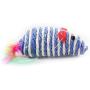Sarahair Pet Cat Chew Interactive Mouse Cartoon Toy, Cat Kitten Teaser Play Catch Colorful Sisal Mice Toy Pet Cat Kitten Scratch Feather Dolls Toy Pet Cat Kitten Training Toy Gift Supplies 2pc Random