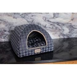 Armarkat Cat Bed Model C65HHG/LS, Purple Gray Combo Checkered Pattern