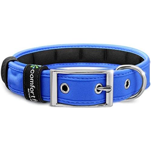 Metric USA Comfort Fit Soft Padded Dog Collar for Small Medium Large Dogs with Buckle Adjustable Comfortable Pet Collar, Blue, Small (6.5''-9'')