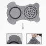 Slow Feeder Dog Bowls, Silicone Mat with 15 Strong Sucker Stainless Steel Bowl Non-Toxic Eco-Friendly Collapsible Removable Premuim Water Bowl for Small Cats Dogs and Pets Color Gray by Jell-Cell