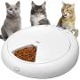 QPETS 6 Meals Automatic Cat Dog Feeder Auto Pet Feeder with Programmable Timer ,Auto Dry and Wet Food Dispenser for Kitten and Little Dog Voice Recording and Playing