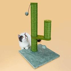 YOULERBU Vertical Cat Scratching Post 29'' Tall, Cat Claw Scratch Post with Sisal Rope Cat Scratch Post for Cats and Kittens（Green）