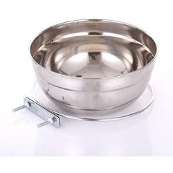 JiangYan-US Crate Dog Bowl, Stainless Steel Hanging Pet Food Water Bowls for Dogs and Cats