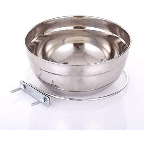 JiangYan-US Crate Dog Bowl, Stainless Steel Hanging Pet Food Water Bowls for Dogs and Cats