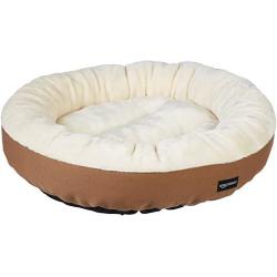 Amazon Basics Round Bolster Dog or Cat Bed with Flannel Top