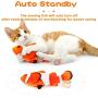 Interactive Cat Toys Floppy Moving Fish with Catnip Realistic Plush Electric Wagging Toy for Indoor Kitty Pet Grabbing, Biting, Chewing and Kicking 2 Pack (Clownfish + Carp)