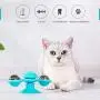 Apofly 1PC Windmill Cat Toy with LED Ball Suction Cup Portable Turntable Interaction Toy Scratch Hair Brush for Cats Kitty (Blue)