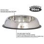 Iconic Pet 96 oz/ 12 Cup Heavy Weight Stainless Steel Elevated High Back Pet Food/Water Bowl with Removable Anti Skid Rubber Ring - Dog/Cat Feeding Bowl in Unique Design is Dishwasher Safe (92190)