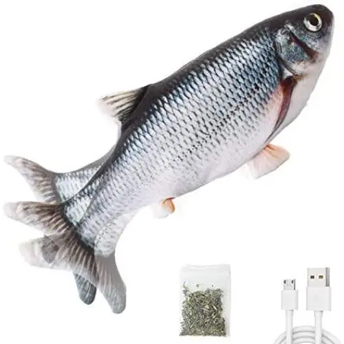 Potaroma Electric Flopping Fish 10.5'', Moving Cat Kicker Fish Toy, Realistic Flopping Fish, Wiggle Fish Catnip Toys, Motion Kitten Toy, Plush Interactive Cat Toys, Fun Toy for Cat Exercise Potaroma Electric Flopping Fish 10.5'', Moving Cat Kicker Fish Toy, Realistic Flopping Fish, Wiggle Fish Catnip Toys, Motion Kitten Toy, Plush Interactive Cat Toys, Fun Toy for Cat Exercise