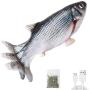 Potaroma 11'' Moving Cat Kicker Fish Toy, Realistic Flopping Fish, Wiggle Fish Catnip Toys, Motion Kitten Toy, Plush Interactive Cat Toys, Fun Toy for Cat Exercise, Cat-Fish-Toy-Kitty-Interactive