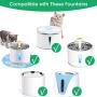 Gohfeoeo Pet Water Fountain Replacement Filter 8 Pack Premium Cotton Activated Carbon Replacement Water Fountain Filter for 1.6L Pet Fountain Pet Water Fountain Filter Keep Water Fresh