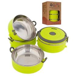 Healthy Human Portable Dog & Pet Travel Bowls with Lid - Human Grade Stainless Steel - Ideal for Food & Water - 3 Sizes & 3 Colors