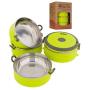 Healthy Human Portable Dog & Pet Travel Bowls with Lid - Human Grade Stainless Steel - Ideal for Food & Water - 3 Sizes & 3 Colors