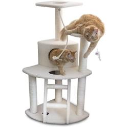 Majestic Pet Products 48 inch Beige Casita Cat Furniture Condo House Scratcher Multi Level Pet Activity Tree