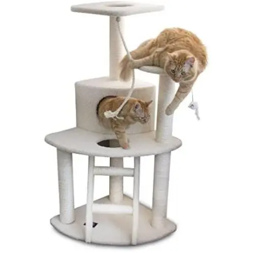 Majestic Pet Products 48 inch Beige Casita Cat Furniture Condo House Scratcher Multi Level Pet Activity Tree Majestic Pet Products 48 inch Beige Casita Cat Furniture Condo House Scratcher Multi Level Pet Activity Tree