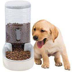 kathson Automatic Replenish Pet Food Feeding Dispenser Station,Easily Clean,Eating Bowl Storage Container Self Feeder Gravity for Dogs, Cats Small Pets Puppy Kitten Rabbit Bunny 1 Gallon