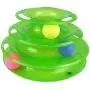 WWQY Removable Plastic Funny Cat Turntable Puzzle Toy Easy to assemble pet Supplies Cat Toy with Three-color Moving Ball, green