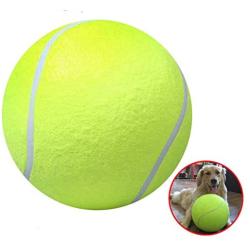 Coolcooldo 24CM Giant Tennis Ball for Pet Chew Toy Big Inflatable Tennis Ball Signature Mega Jumbo Pet Toy Ball Supplies Outdoor Cricket