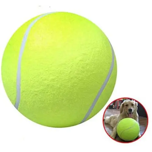 Coolcooldo 24CM Giant Tennis Ball for Pet Chew Toy Big Inflatable Tennis Ball Signature Mega Jumbo Pet Toy Ball Supplies Outdoor Cricket Coolcooldo 24CM Giant Tennis Ball for Pet Chew Toy Big Inflatable Tennis Ball Signature Mega Jumbo Pet Toy Ball Supplies Outdoor Cricket