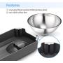 Vekonn Elevated Cat Bowl, Cat and Small Dog Food Bowl Stand, 2 Stainless Steel Cat Food Bowls, Non Slip No Spill, Healthy Eating Posture and Ergonomics for Pets