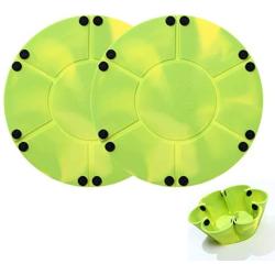 LERTREE 2 Pack Dog Cat Folding Bowl Easy to Carry Non-Slip Pet Storage Bowl Outdoor Dog Flying Disc Saucer Toy for Interactive Play & Eating Dishes