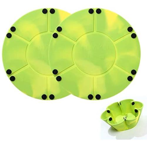 LERTREE 2 Pack Dog Cat Folding Bowl Easy to Carry Non-Slip Pet Storage Bowl Outdoor Dog Flying Disc Saucer Toy for Interactive Play & Eating Dishes