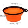 Visky Pet Travel Bowl Dog Water Food Bowl TPE Material Collapsible Portable Bowls With Carabiner and Clicker -Orange