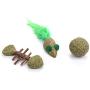 ocijf179 Cat Toy Pet Cat Kitten Matatabi Fish Mouse Shape Ball Teaser Interactive Play Chew Toy - Ball