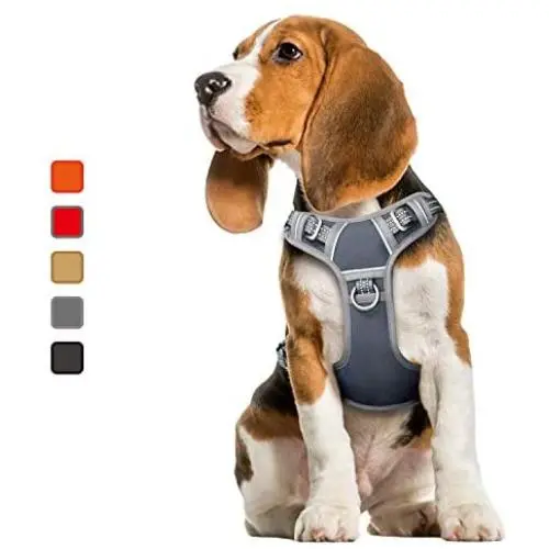 ATOPARK Dog Harness No-Pull Pet Harness Adjustable Comfortable Harness with Handle Outdoor Pet Vest Reflective Oxford Soft Breathable Vest Easy Control for Small Medium Large Dog Grey M ATOPARK Dog Harness No-Pull Pet Harness Adjustable Comfortable Harness with Handle Outdoor Pet Vest Reflective Oxford Soft Breathable Vest Easy Control for Small Medium Large Dog Grey M