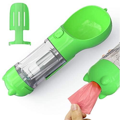 Guardians Dog Travel Water Bottle,Portable Walking Traveling Water Bottle Dispenser with Waste Bag for Pet, Puppy, Small Animal