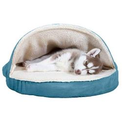 Furhaven Pet - Plush Ergonomic Orthopedic Foam Mattress Dog Bed, Round Snuggery Hooded Dog Bed, and ThermaNAP Self-Warming Quilted Cat Bed Pad for Dogs and Cats - Multiple Styles, Sizes, and Colors